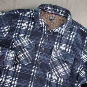 Smith's workwear 2XL Mens Plaid Fleece Sherpa Lined Shirt Button,‎ Long Sleeve